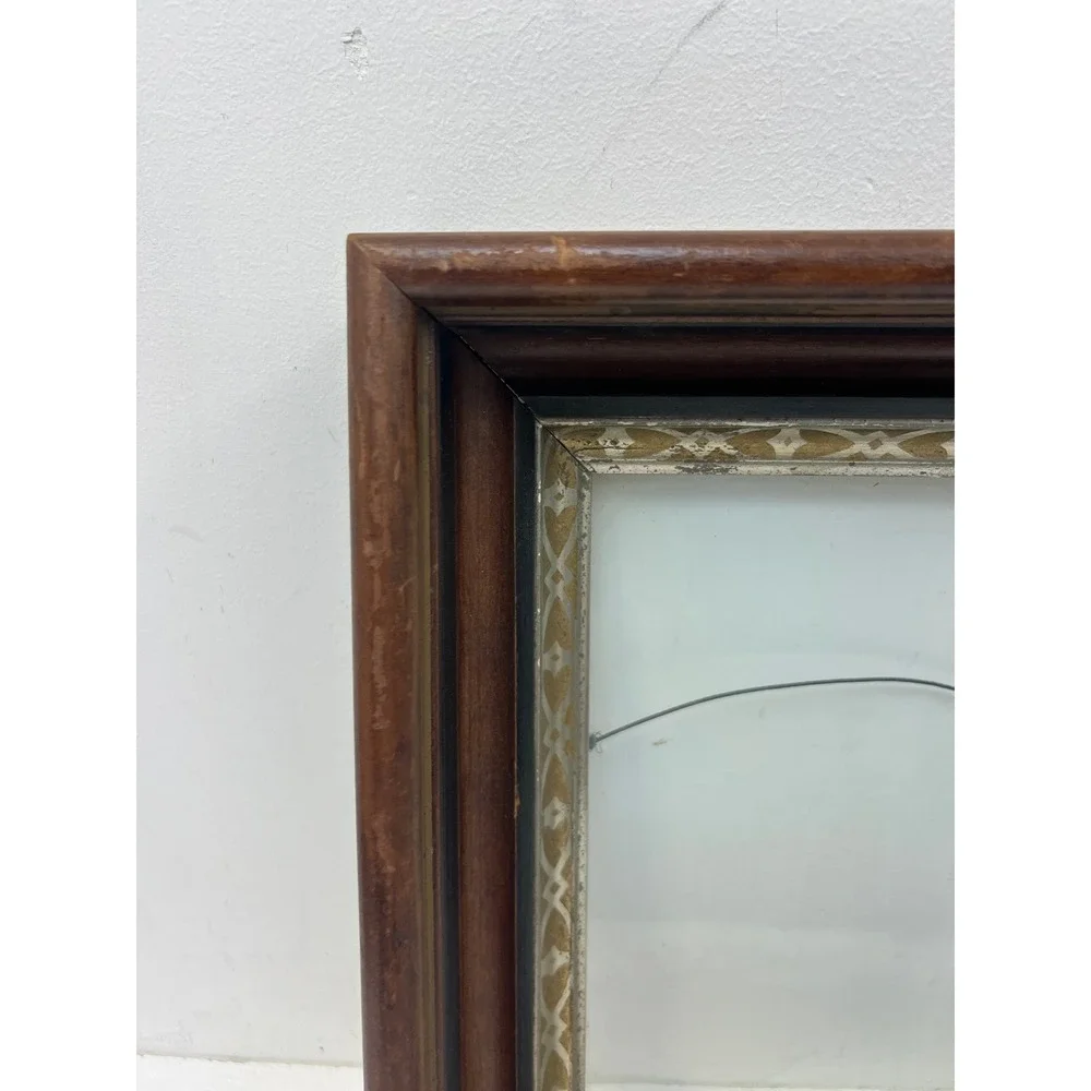 Victorian Shadowbox Deep Carved Wood Picture Frame Gold Trim Fits 8x10 vintage